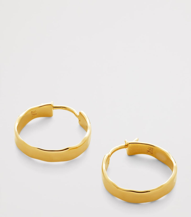 Monica Vinader small gold vermeil hoop earrings, UK version