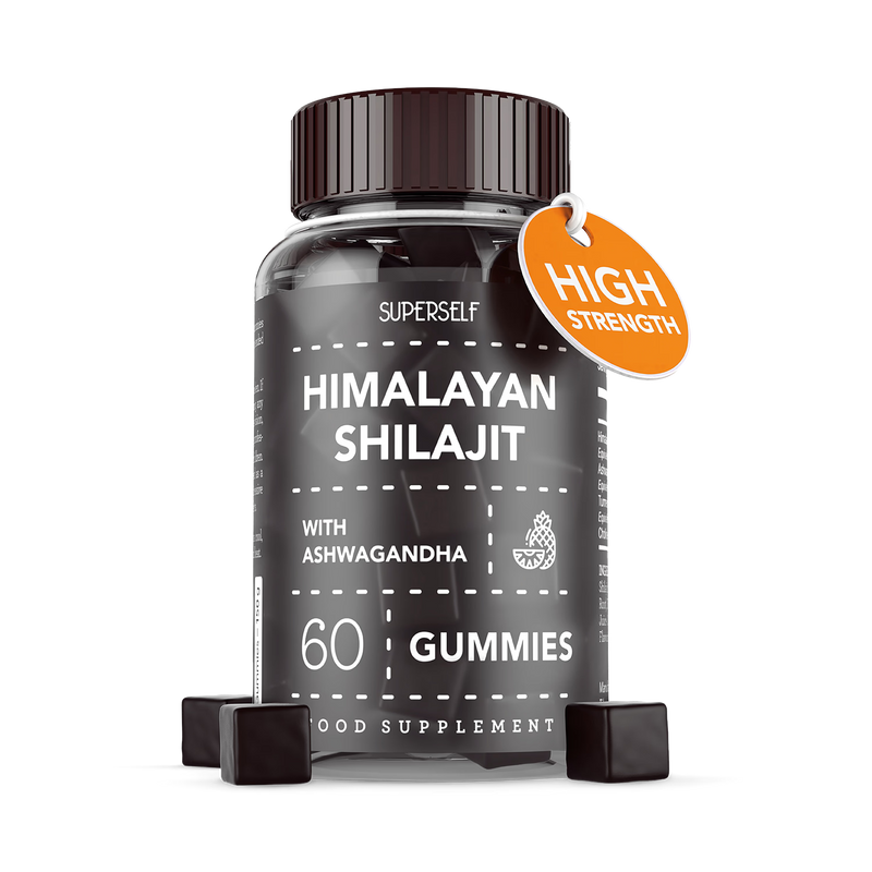 SuperSelf Himalayan Shilajit gummies pineapple flavour 60 gummies, imported from the UK