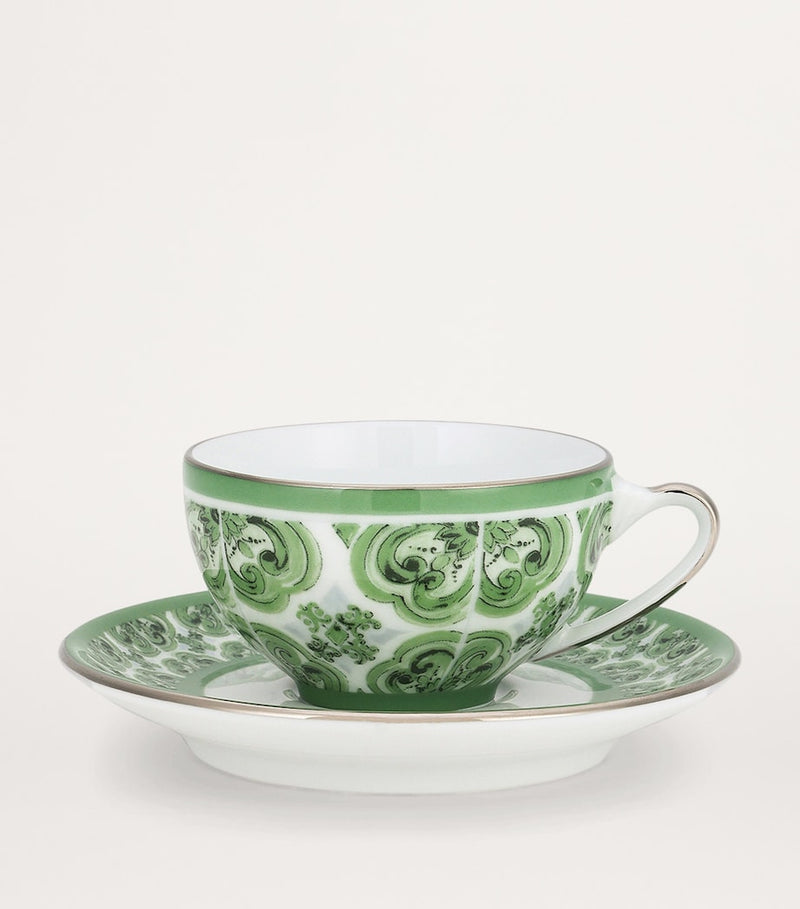 Dolce&Gabbana porcelain coffee cup and saucer with geometric print - British product
