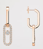 Messika pink gold diamond drop earrings 0.85ct, imported from the UK