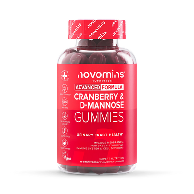 Holland & Barrett Novomins Cranberry D-Mannose Strawberry Flavoured Gummies 60 count- Buy online at McGrocer