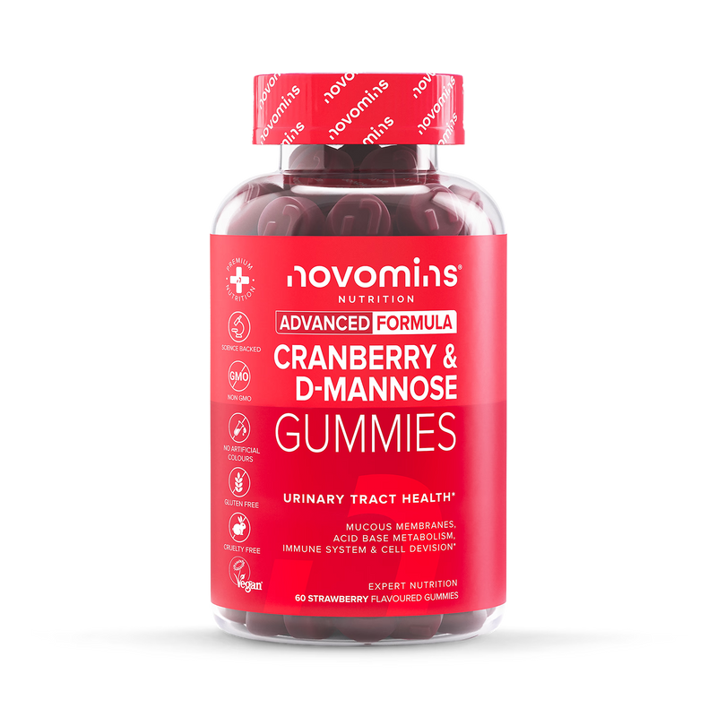 Novomins Cranberry D-Mannose gummies 60 count (British brand)