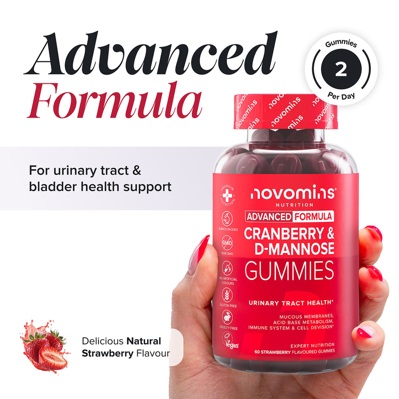 Novomins Cranberry D-Mannose gummies 60 count (British brand)