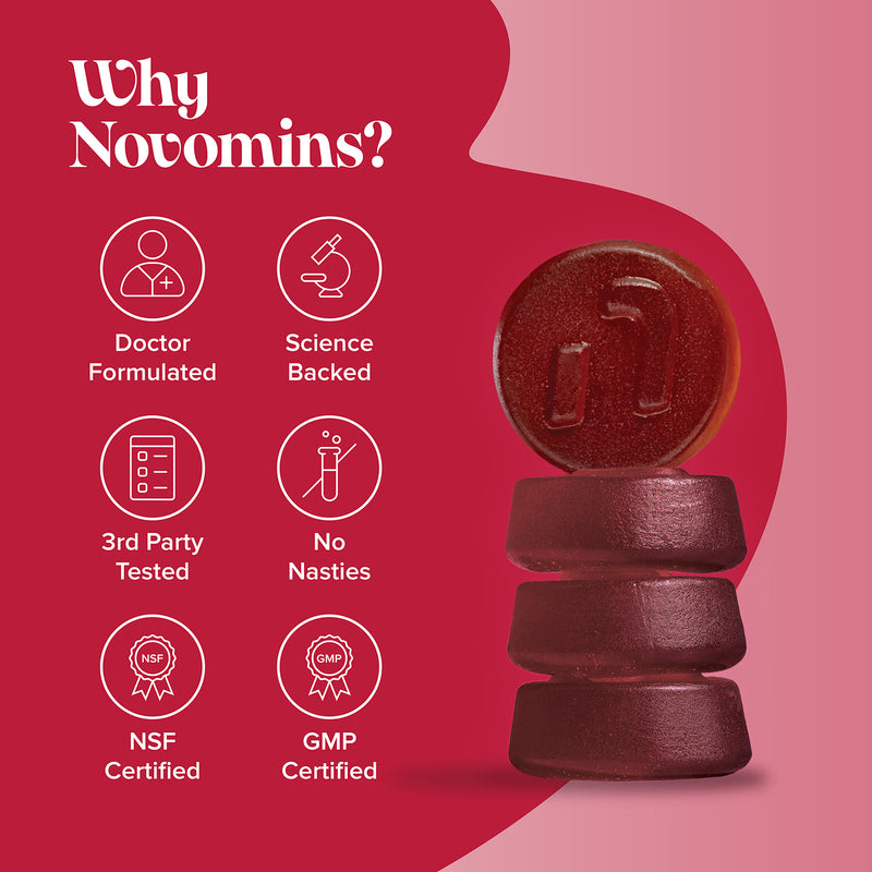 Novomins Cranberry D-Mannose gummies 60 count (British brand)