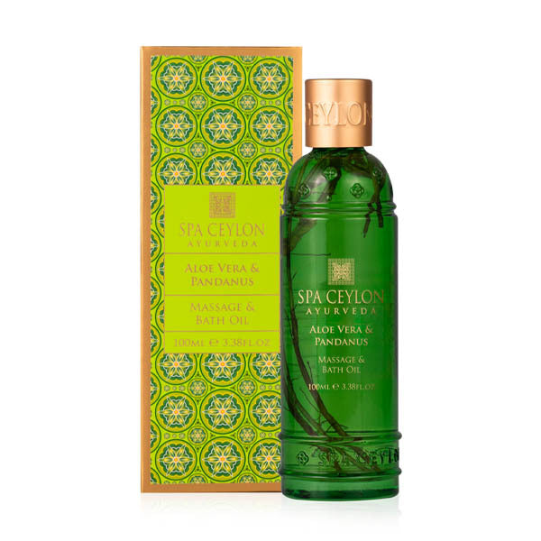 Spa Ceylon Aloe Vera Pandanus Massage & Bath Oil 100ml (British brand)