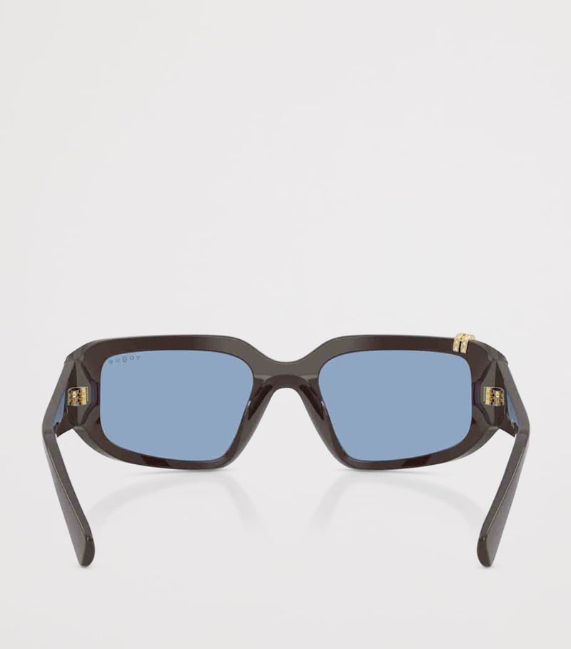 Vogue rhinestone irregular sunglasses with blue-tint lenses (British brand)