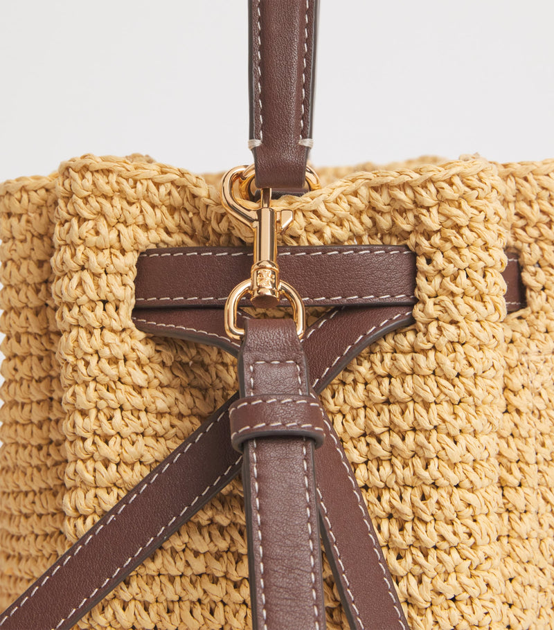 Tory Burch Romy bucket bag in raffia, UK version