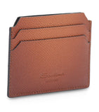 Santoni textured leather card holder with 4 card slots, imported from the UK