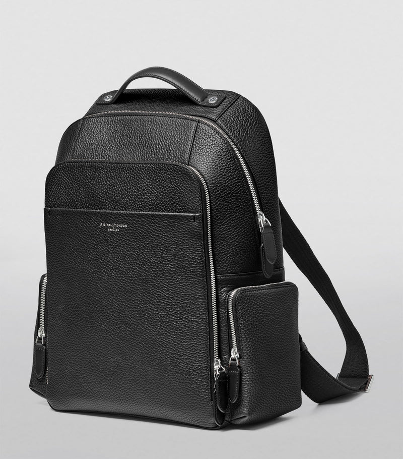 Aspinal London Pebble Leather Reporter Backpack, imported from the UK