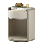Frato Arles bedside table, leather and glass finish - British product