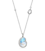 Harrods Boodles Platinum, Diamond, Aquamarine and Moonstone Motherhood Necklace- Buy online at McGrocer