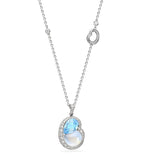Boodles Motherhood necklace with aquamarine moonstone and diamonds (British brand)