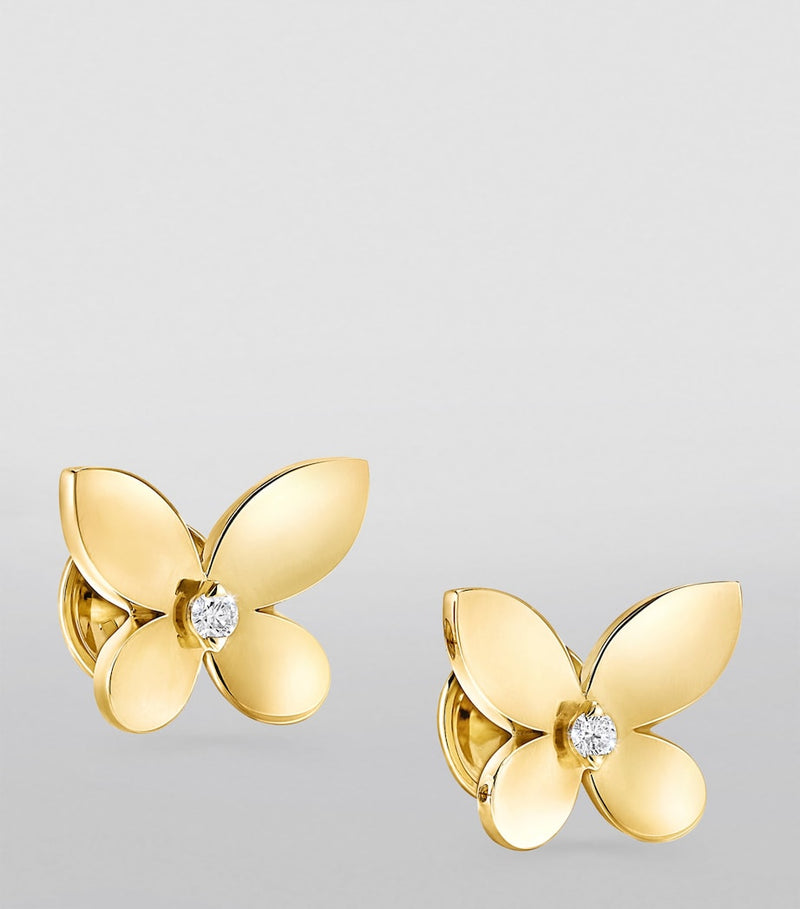 Graff yellow gold diamond butterfly earrings, UK version
