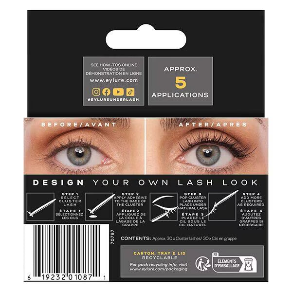 Kit de recharge Eylure Underlash pour faux cils allongeants - Produit britannique