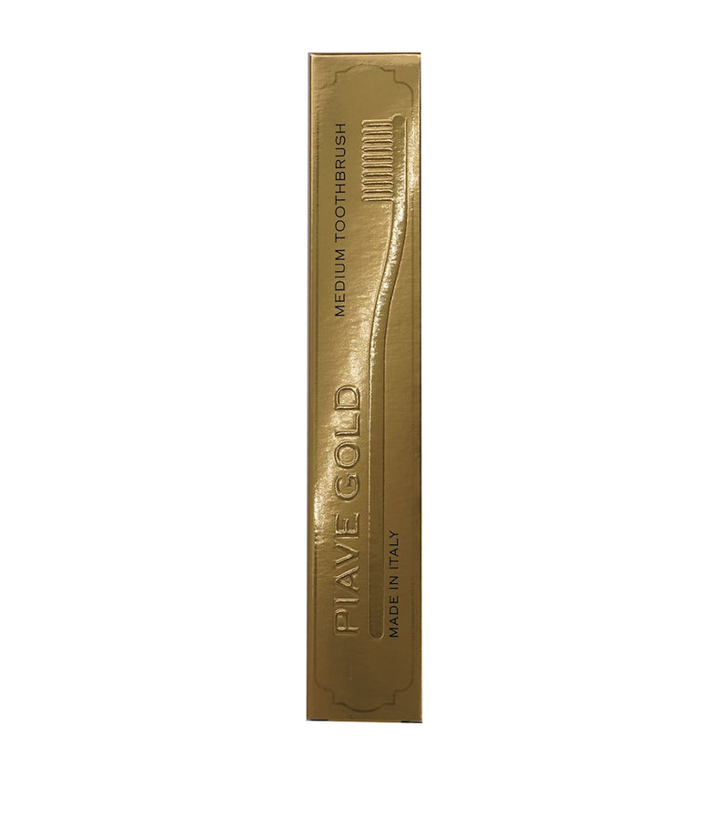 Piave Cosmetics medium gold-plated toothbrush - British product