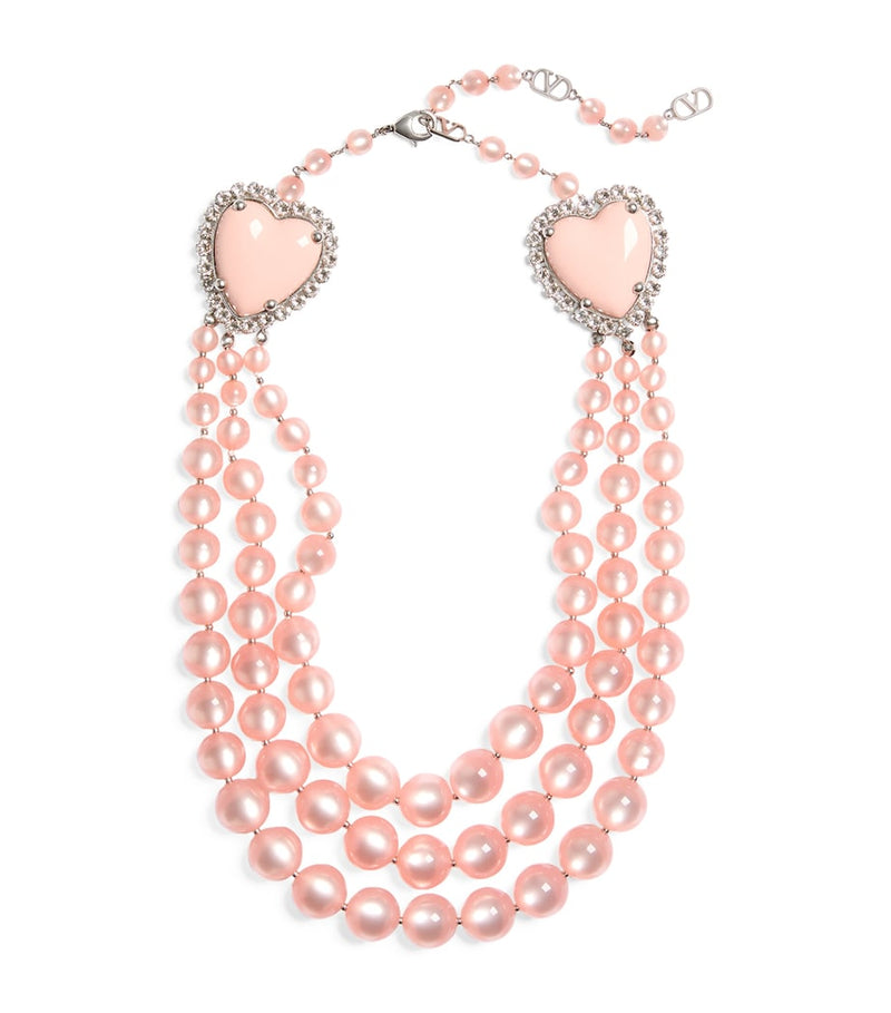 Valentino Garavani beaded layered necklace with crystals (British brand)