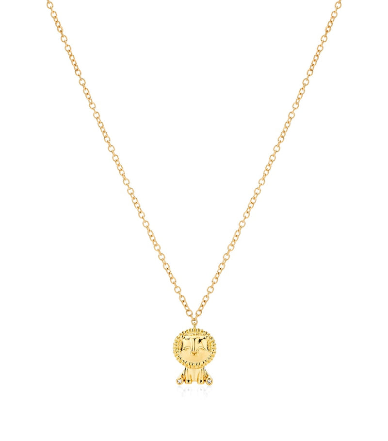 NOA mini lion necklace 18kt yellow gold diamonds - British product