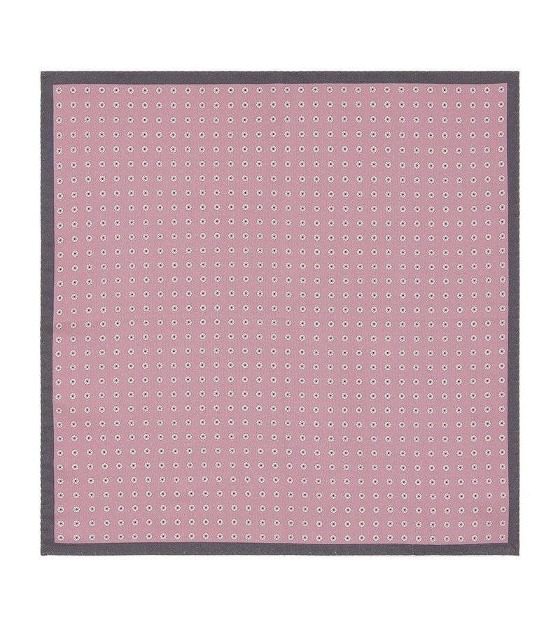 Canali silk medallion print pocket square 33cm, UK version