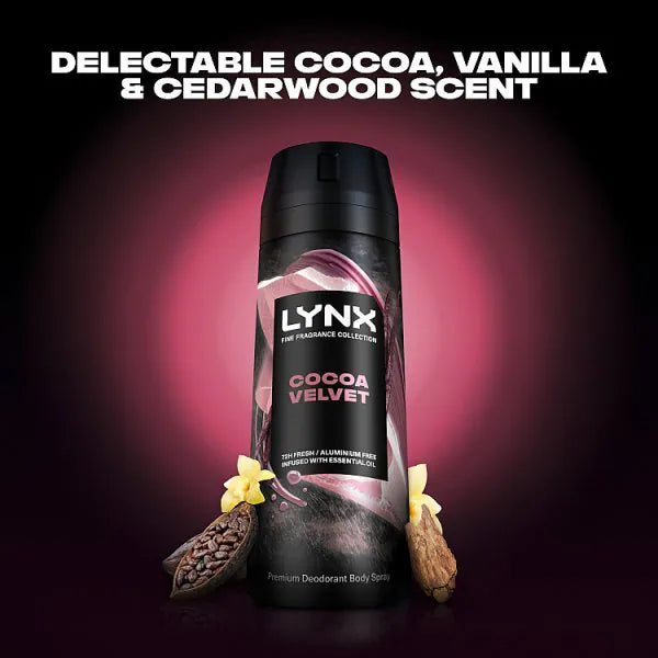 Lynx Cocoa Velvet body spray 150ml, UK version