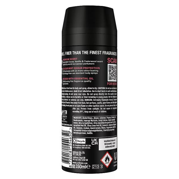 Lynx Cocoa Velvet body spray 150ml, UK version