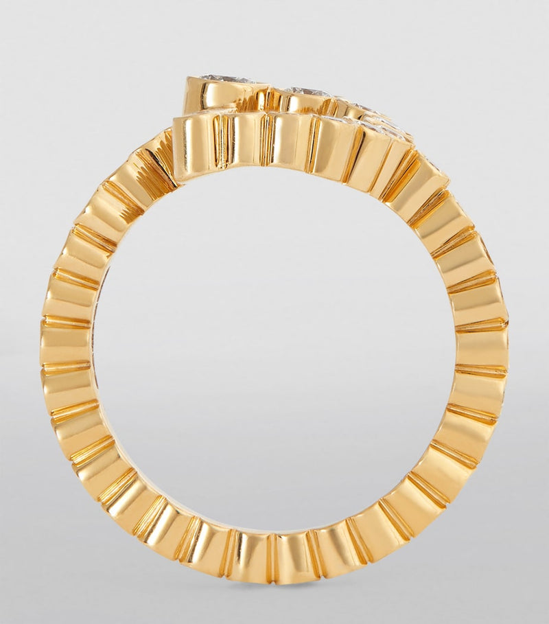 Sophie Bille Brahe yellow gold diamond initial ring, UK version