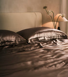 Gingerlily Silk Mocha King Fitted Sheet 150cm x 200cm - British product