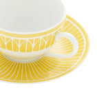 Christofle porcelain teacup and saucer Malmaison Riviera, UK version