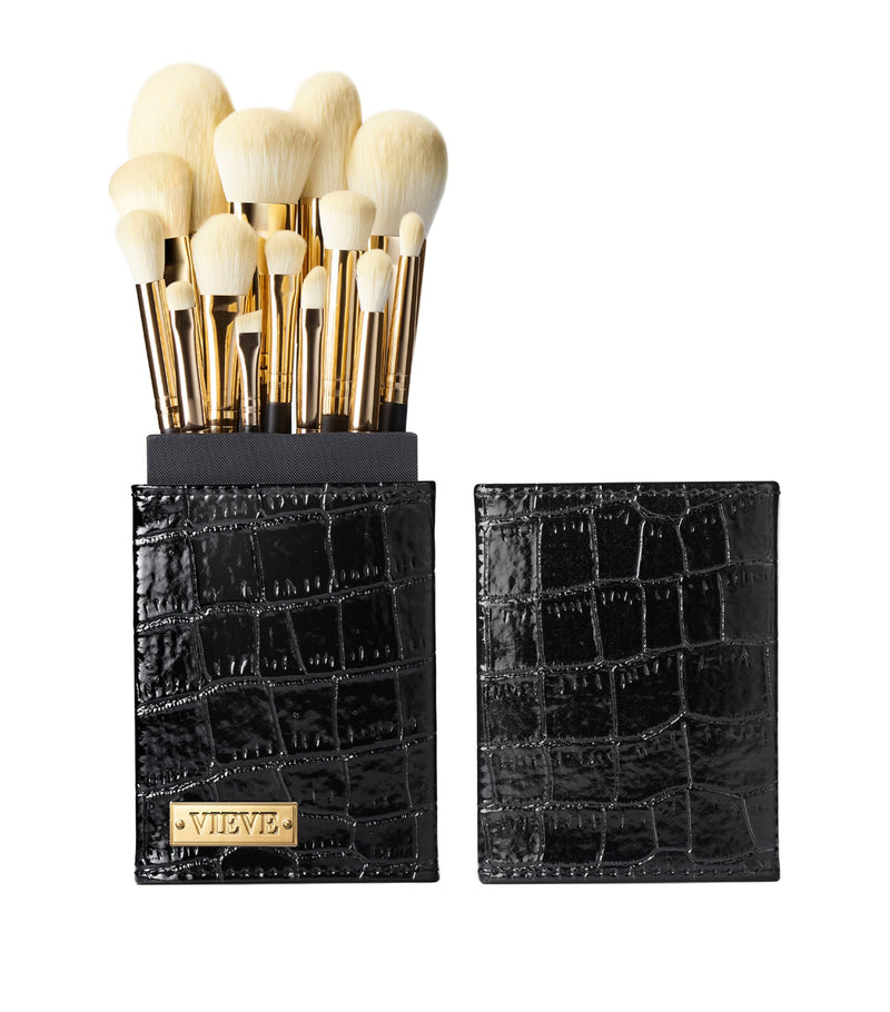 Vieve 14-piece makeup brush set with luxury canister (British brand)