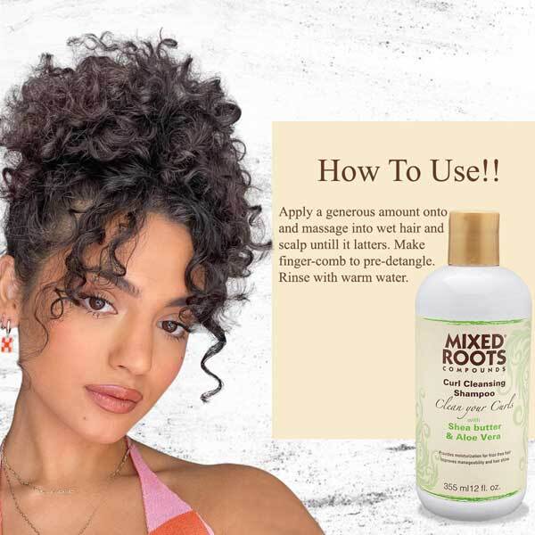 Mixed Roots Curls Shampoo Shea Butter Aloe Vera, imported from the UK