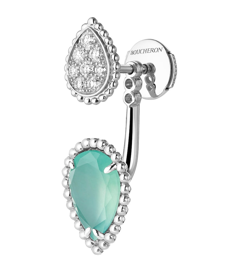 Boucheron Serpent Bohème earring white gold diamond aquaprase - British product