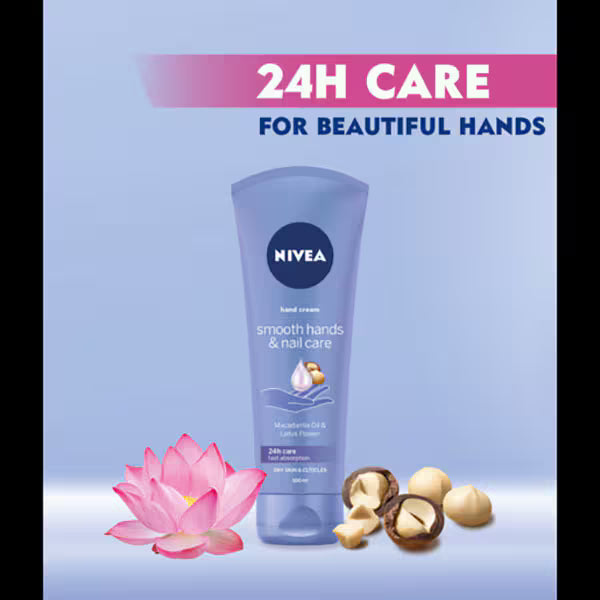 NIVEA Smooth Hands Nail Care Hand Cream 100ml (British brand)