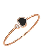Chopard Happy Hearts rose gold diamond onyx bracelet 17cm - British product