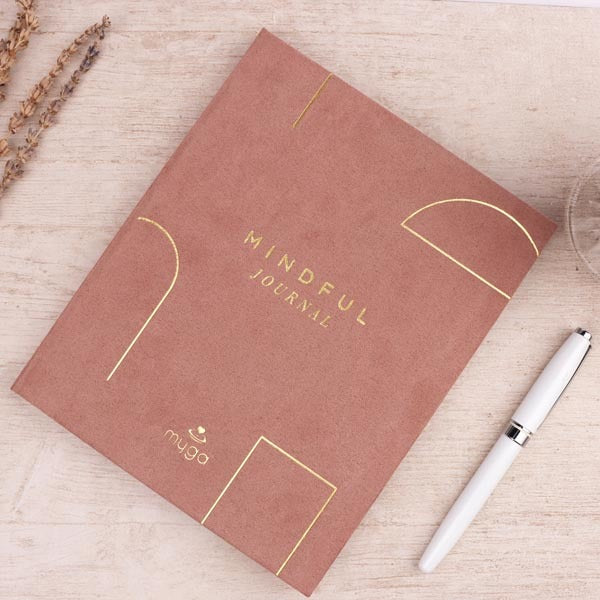 Myga Mindful Journal suede hardcover with gold foil - British product