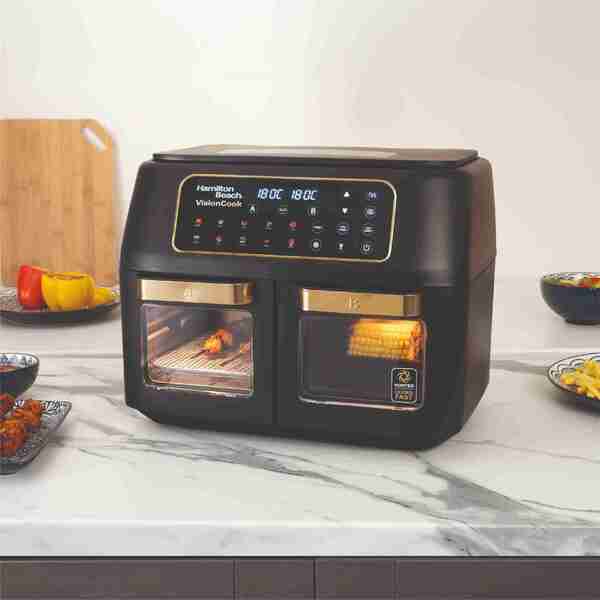 Hamilton Beach VisionCook Dual Air Fryer 11L Matte Black, UK version