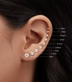 Maria Tash invisible set diamond stud earring 2.5mm gold (British brand)