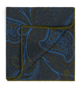 Harrods Dunhill Mulberry Silk Paisley Pocket Square 30cm x 30cm- Buy online at McGrocer
