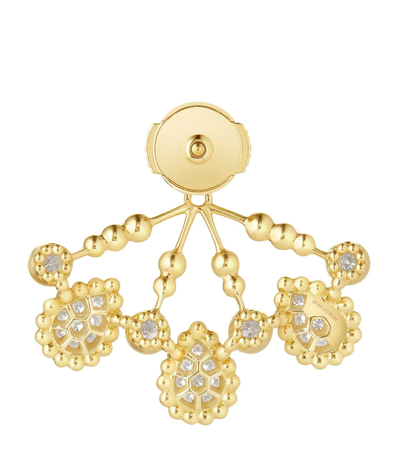 Boucheron Serpent Bohème yellow gold diamond single earring, imported from the UK