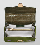 Aspinal of London midi velvet embroidered Mayfair top-handle bag (British brand)