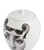 Fornasetti porcelain decorative vase with silhouette design, 30cm tall - British product