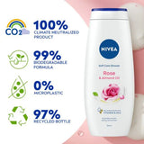 Nivea Rose & Almond Oil shower cream 500ml, imported from the UK