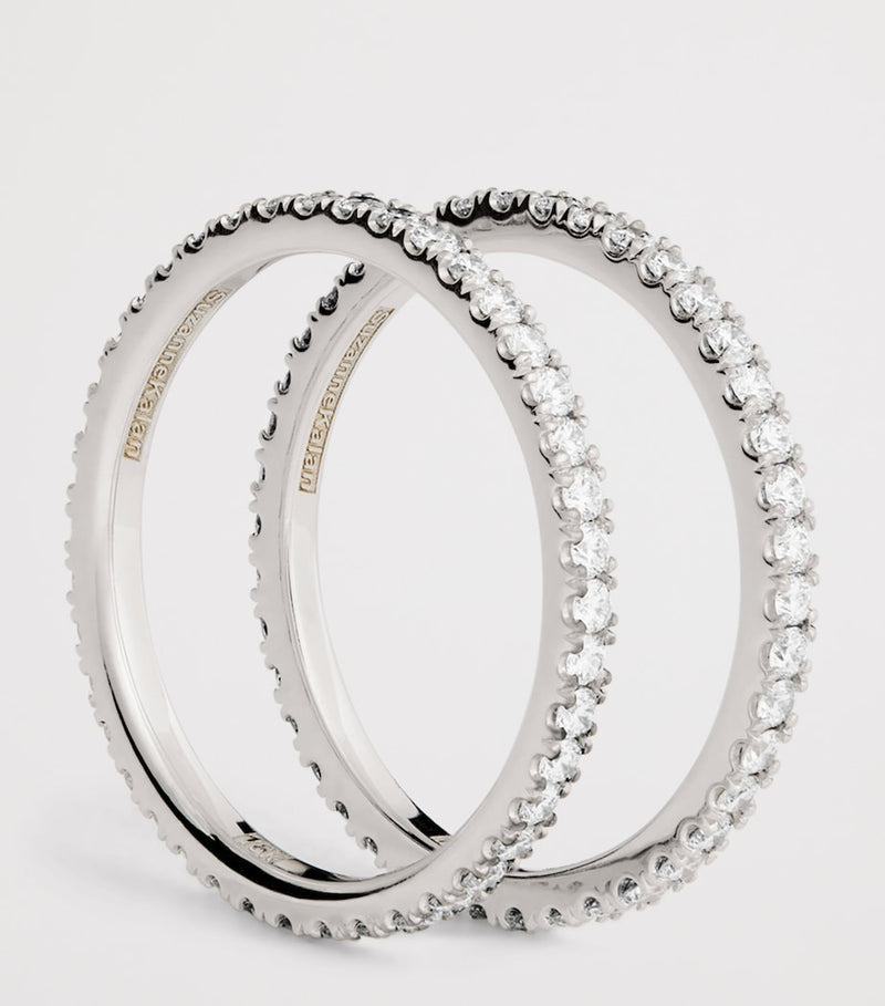 Suzanne Kalan white gold diamond ring jackets size 7.5, UK version