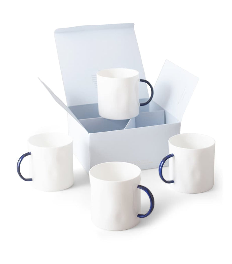 Feldspar set of 4 Cobalt tea mugs, imported from the UK