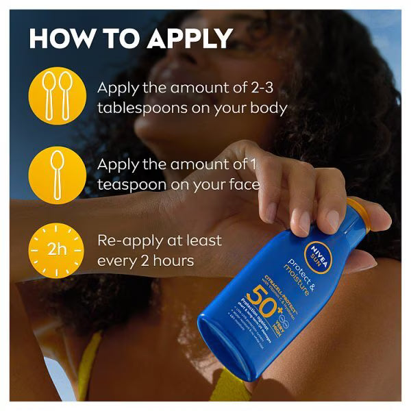 NIVEA SUN Protect & Moisture Sun Cream 100ml, imported from the UK