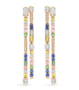 Harrods Boodles Rose Gold, Diamond, Sapphire and Tsavorite Play of Light Drop Earrings- Buy online at McGrocer