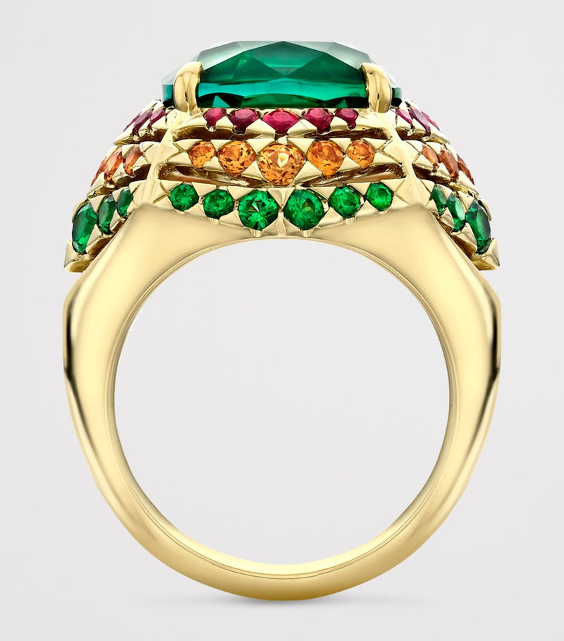 Boodles yellow gold tourmaline ring, imported from the UK