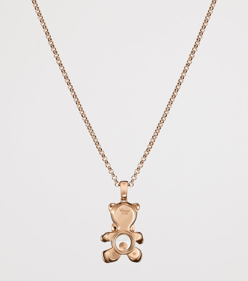 Chopard Happy Diamonds teddy necklace in rose gold - British product