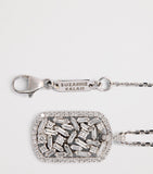 Suzanne Kalan diamond dog tag pendant necklace 18k white gold - British product