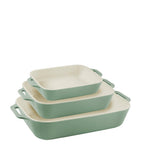 Staub 3-piece oven dish set eucalyptus green, imported from the UK