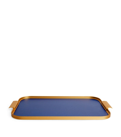 Harrods Kaymet Ribbed Metal Serving Tray 46cm x 30cm- Buy online at McGrocer