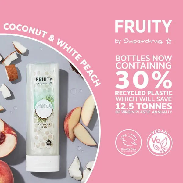 Superdrug Coconut and White Peach Shower Gel 250ml - British product